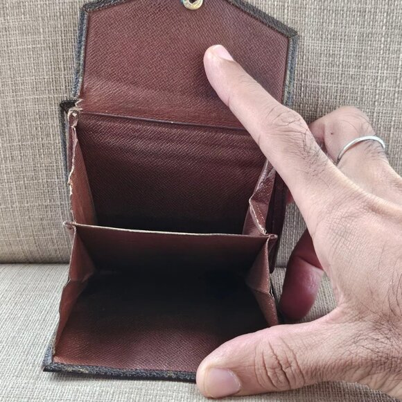 Vintage Louis Vuitton Card Holder Bifold Wallet Purse Made France Damaged AS IS - Picture 7 of 14